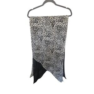 White house Black‎ Market black & white scarf Sheer black dot 2 layer polyester